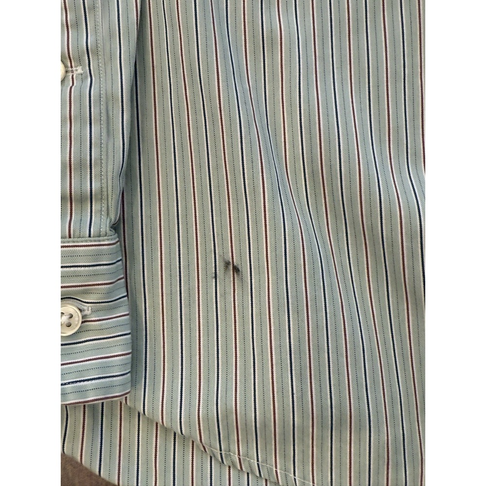 VTG Polo Ralph Lauren Custom Fit Shirt Mens Size 2XL Button Up Green Stripe Pony - Picture 5 of 7